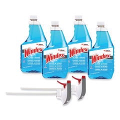 Windex Original Glass Cleaner, Fresh Scent, 32 oz Spray Bottle, 4/Carton