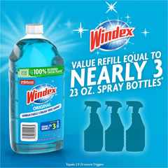 Windex Original Blue Window and Glass Cleaner Refill Bottle - 67.6 fl oz