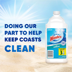 Windex Vinegar Window and Glass Cleaner Refill Bottle - 67.6 fl oz: Dye-Free, Paraben-Free, Phosphorus-Free
