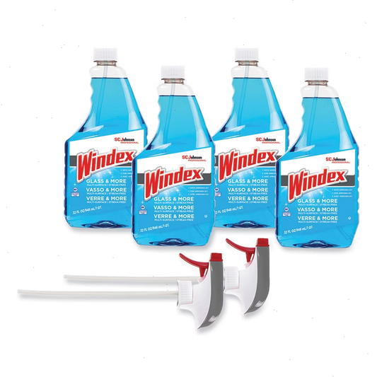 Windex Original Glass Cleaner, Fresh Scent, 32 oz Spray Bottle, 4/Carton