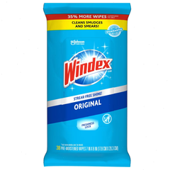 Windex Original Window and Glass Cleaner Wipes Pre-Moistened - 38ct